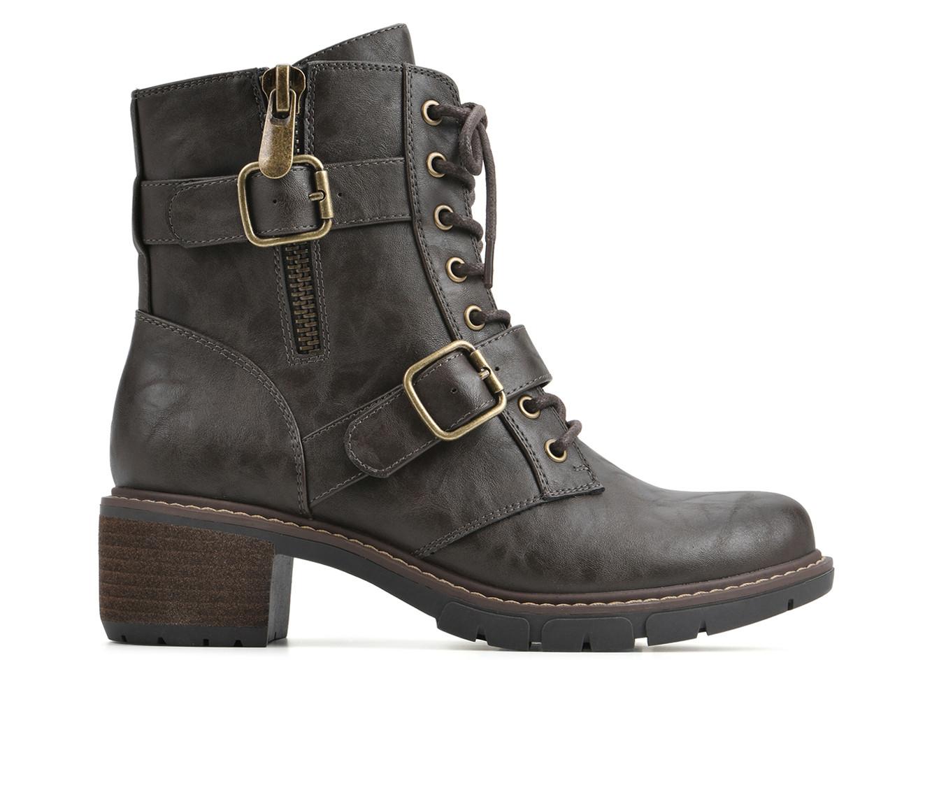 Brown biker hotsell boots ladies