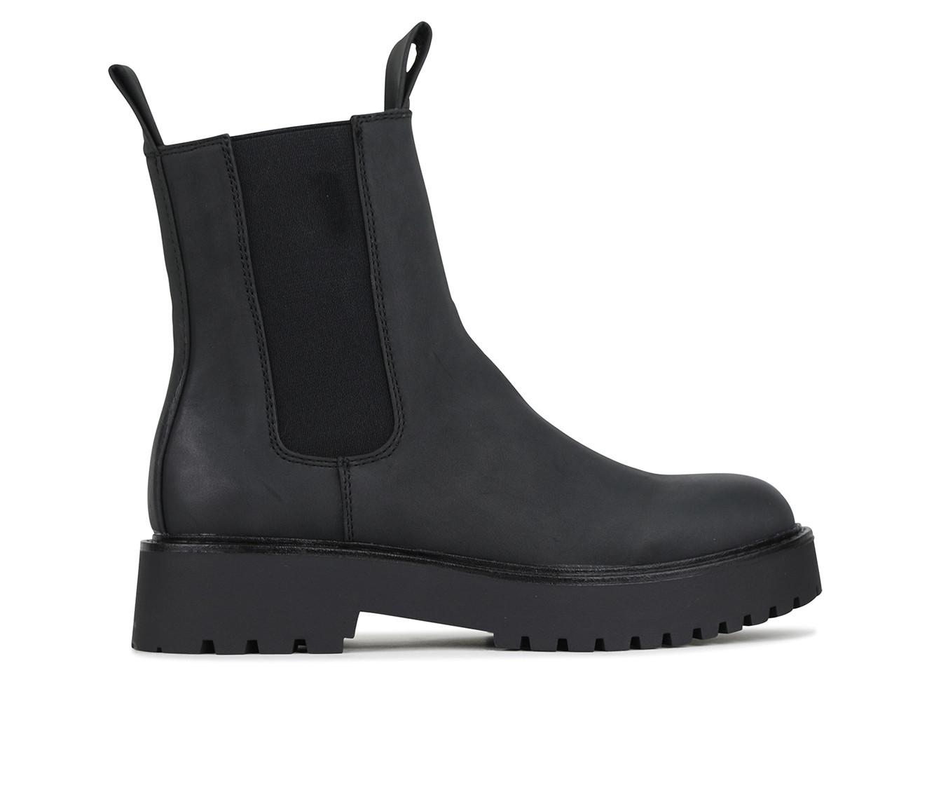 ショートブーツ・ブーティ SPORTMAX Black leather Etra ankle boots Flat Black Boots With Zip | Dancing Shoez | SilkFred