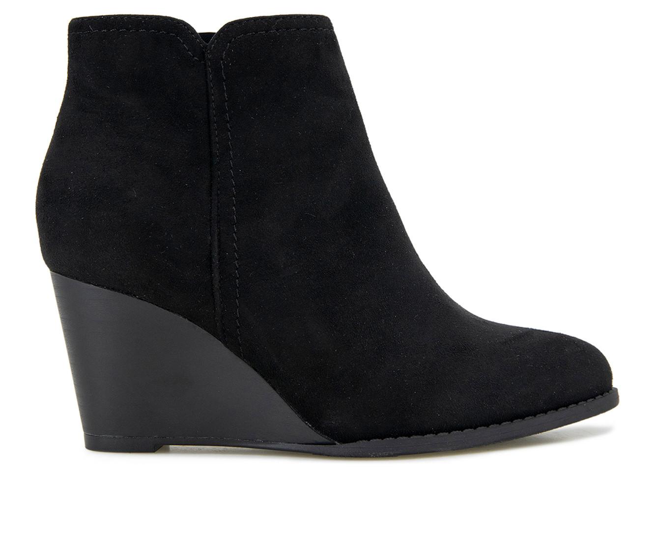 Black wedge deals boots womens