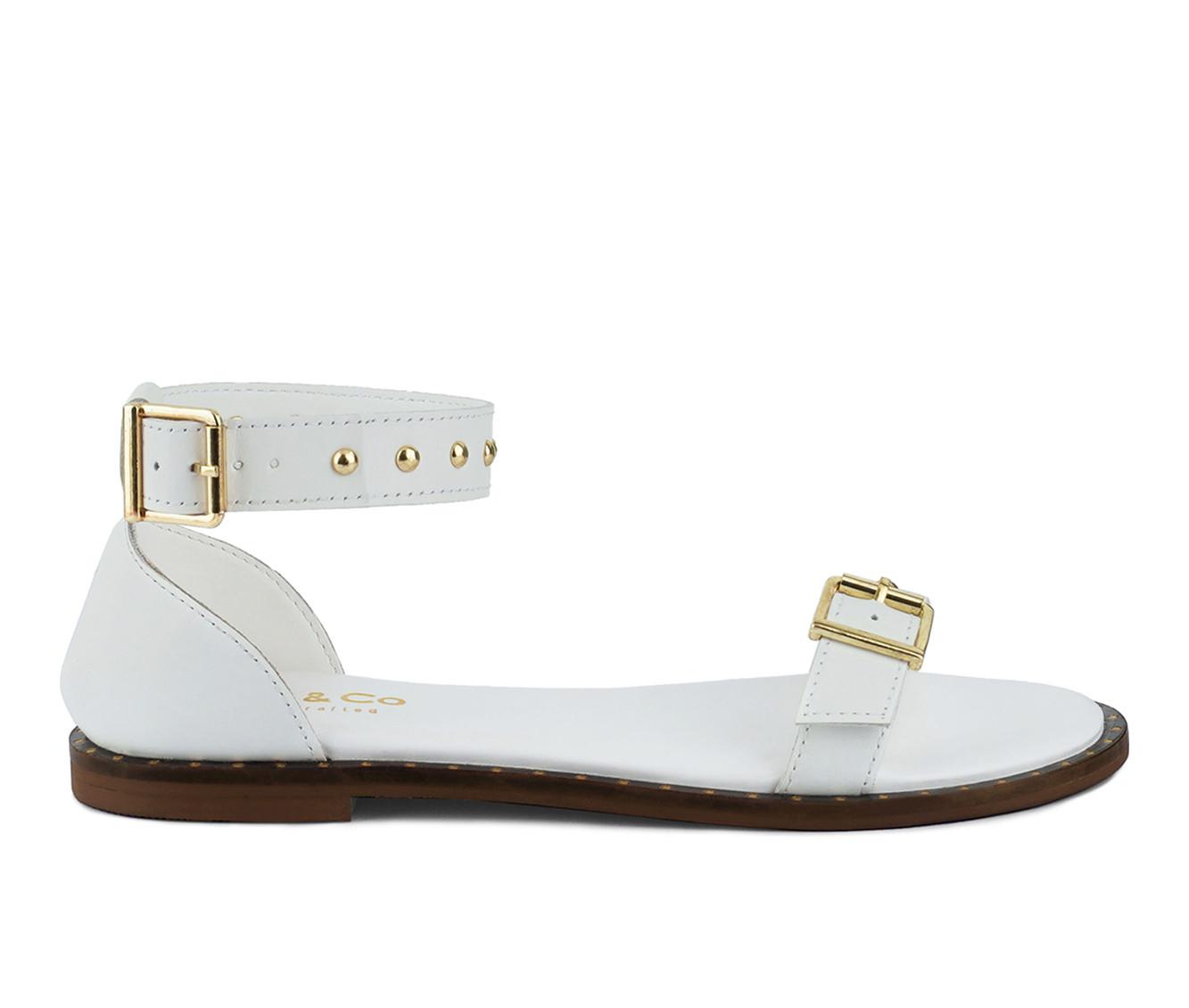 Rag & Co Rosemary Buckle Strap Flat Sandals