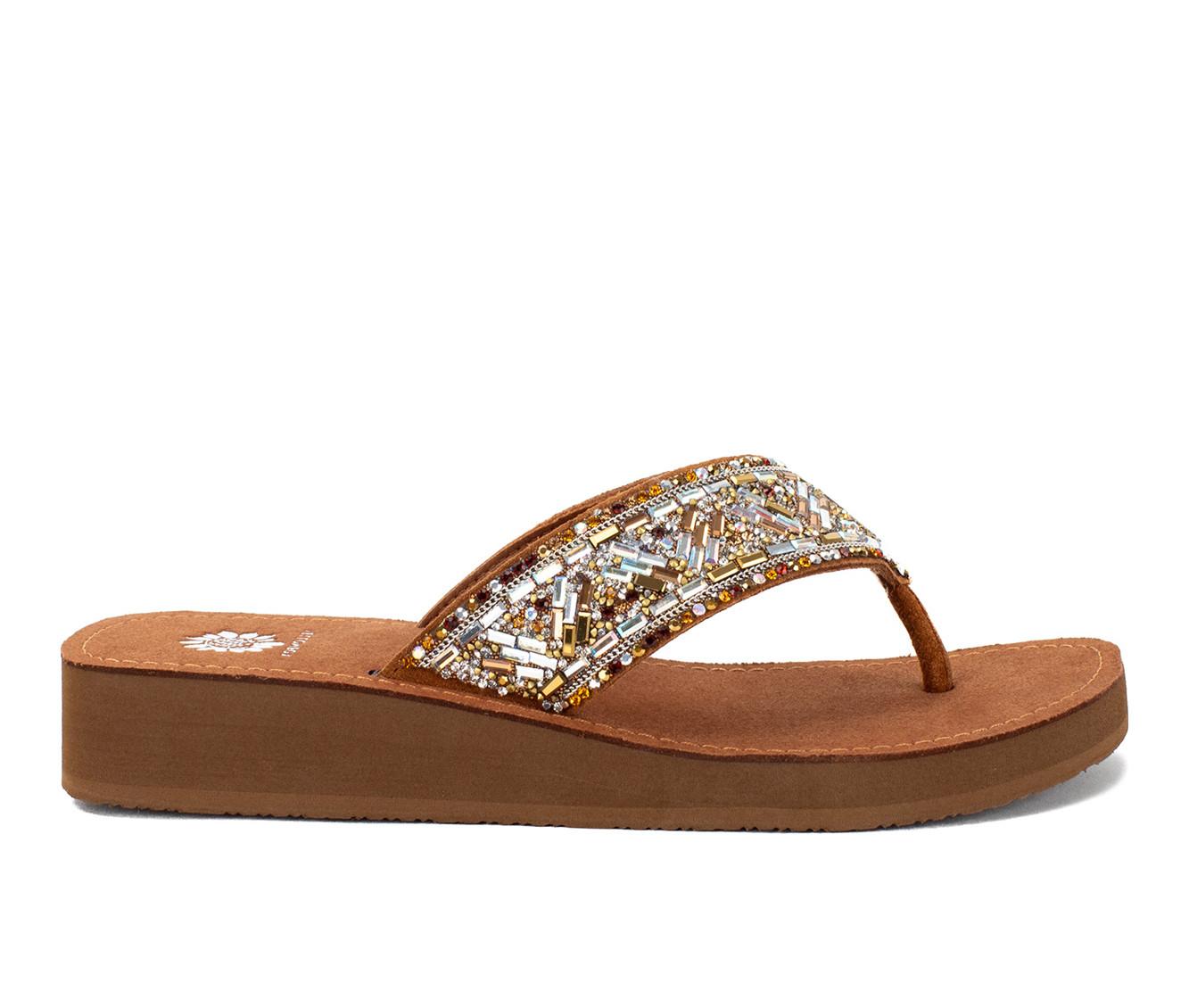 Yellow box discount wedge flip flops