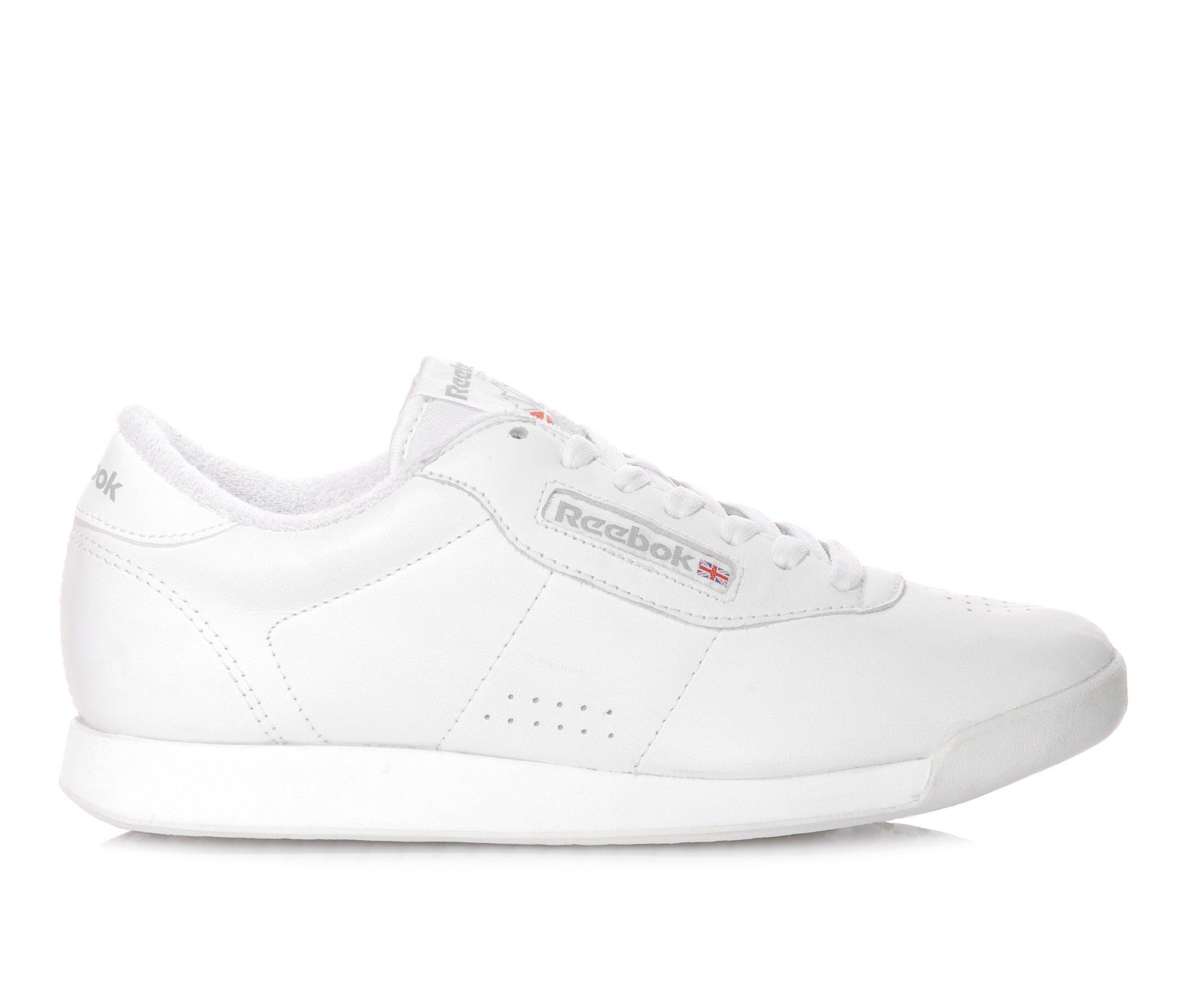 white classic reebok trainers