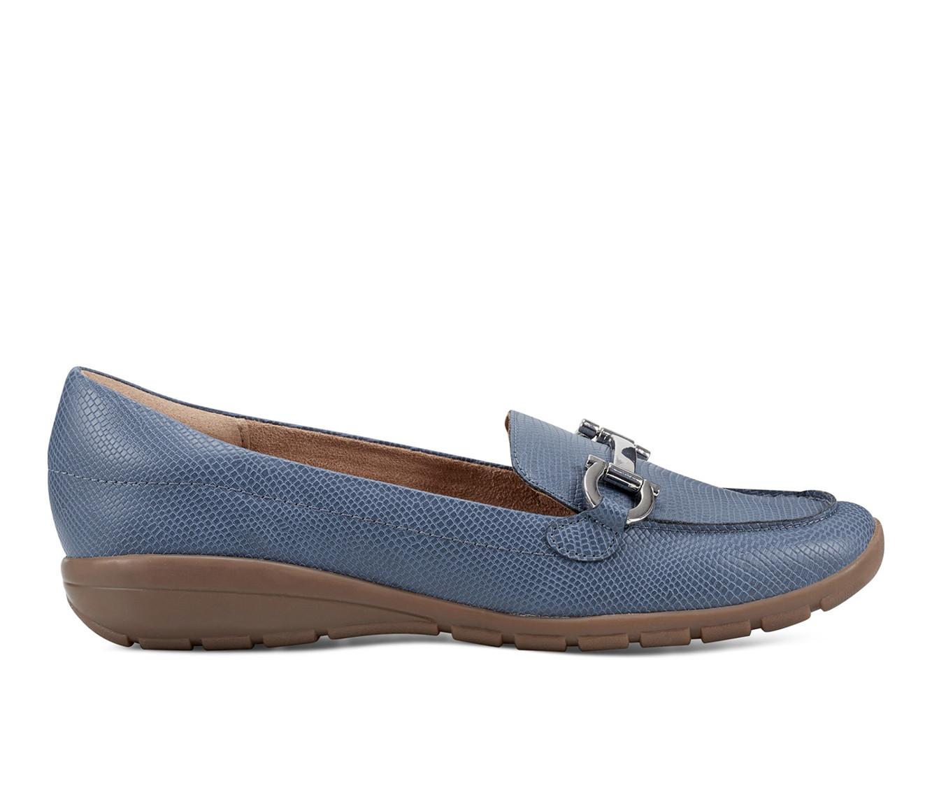 Easy Spirit Mocassino da donna piatto, Pelle Crema, 37 EU