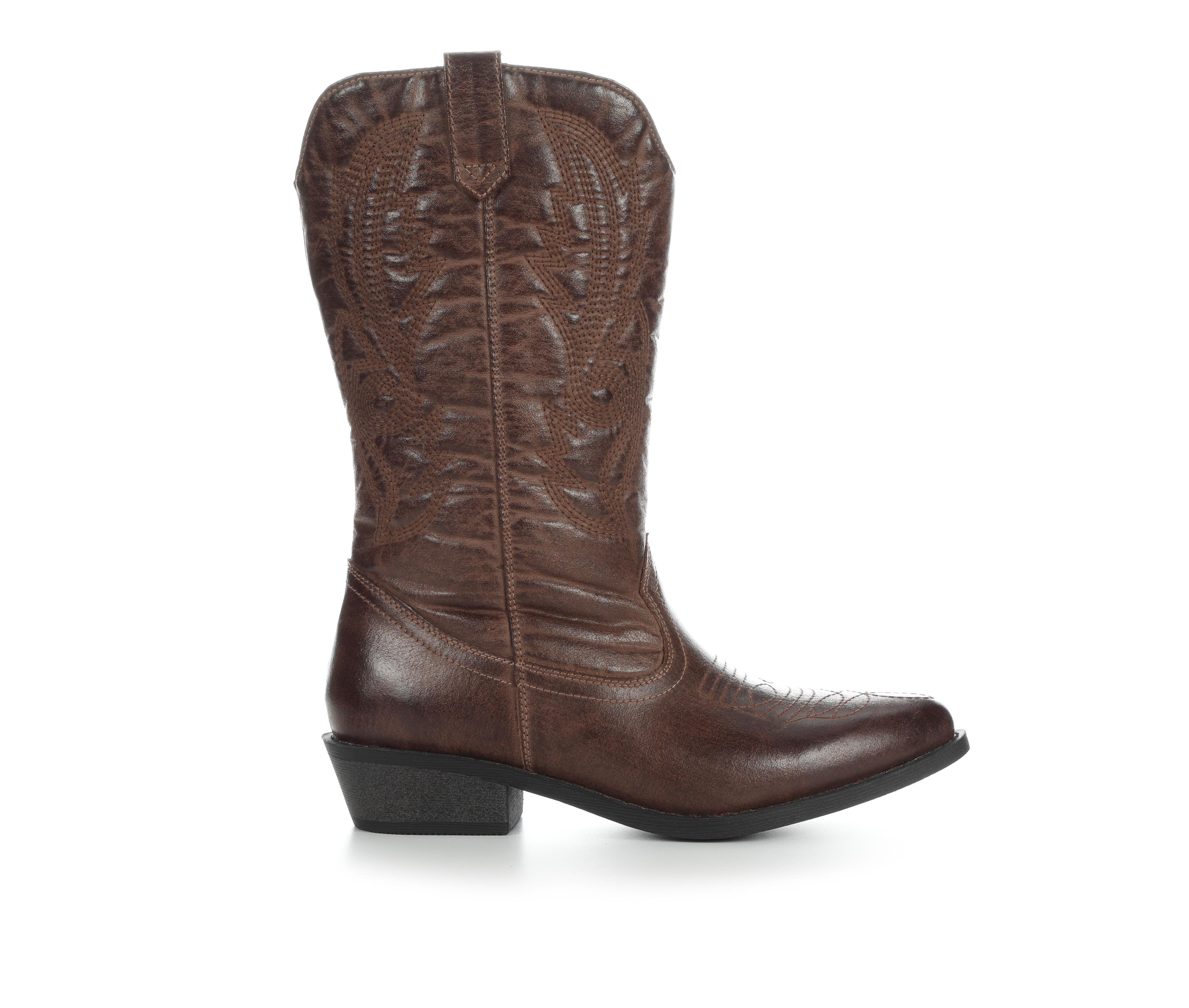 Bottes de neige pour femme, bottines de cowboy en daim pour femme