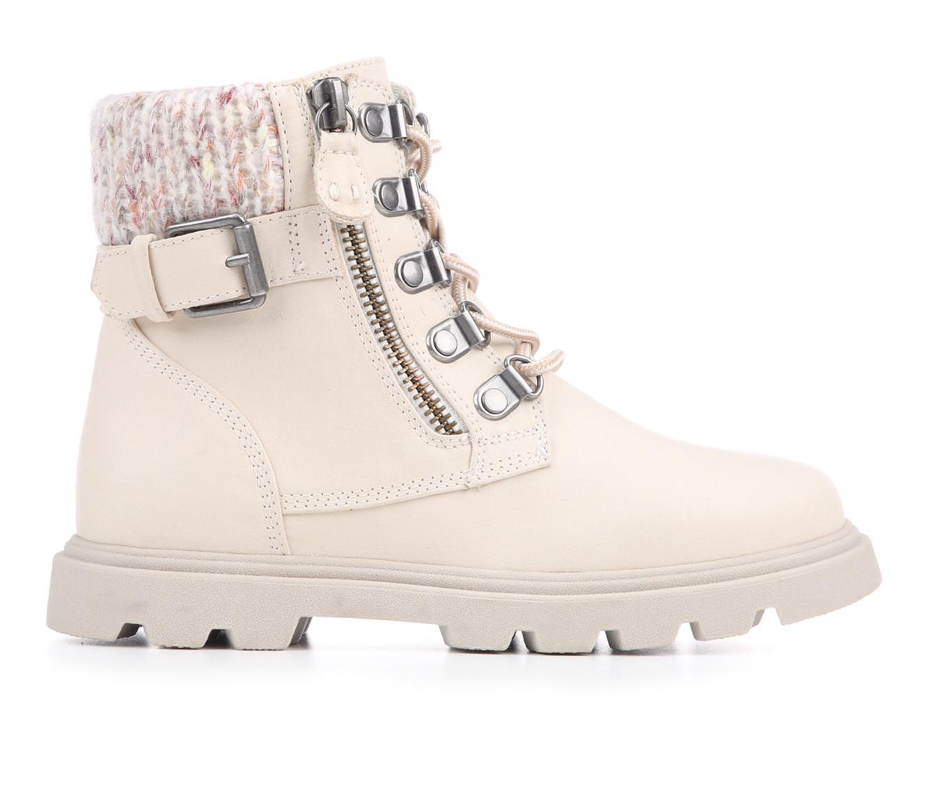 Kids white combat boots best sale