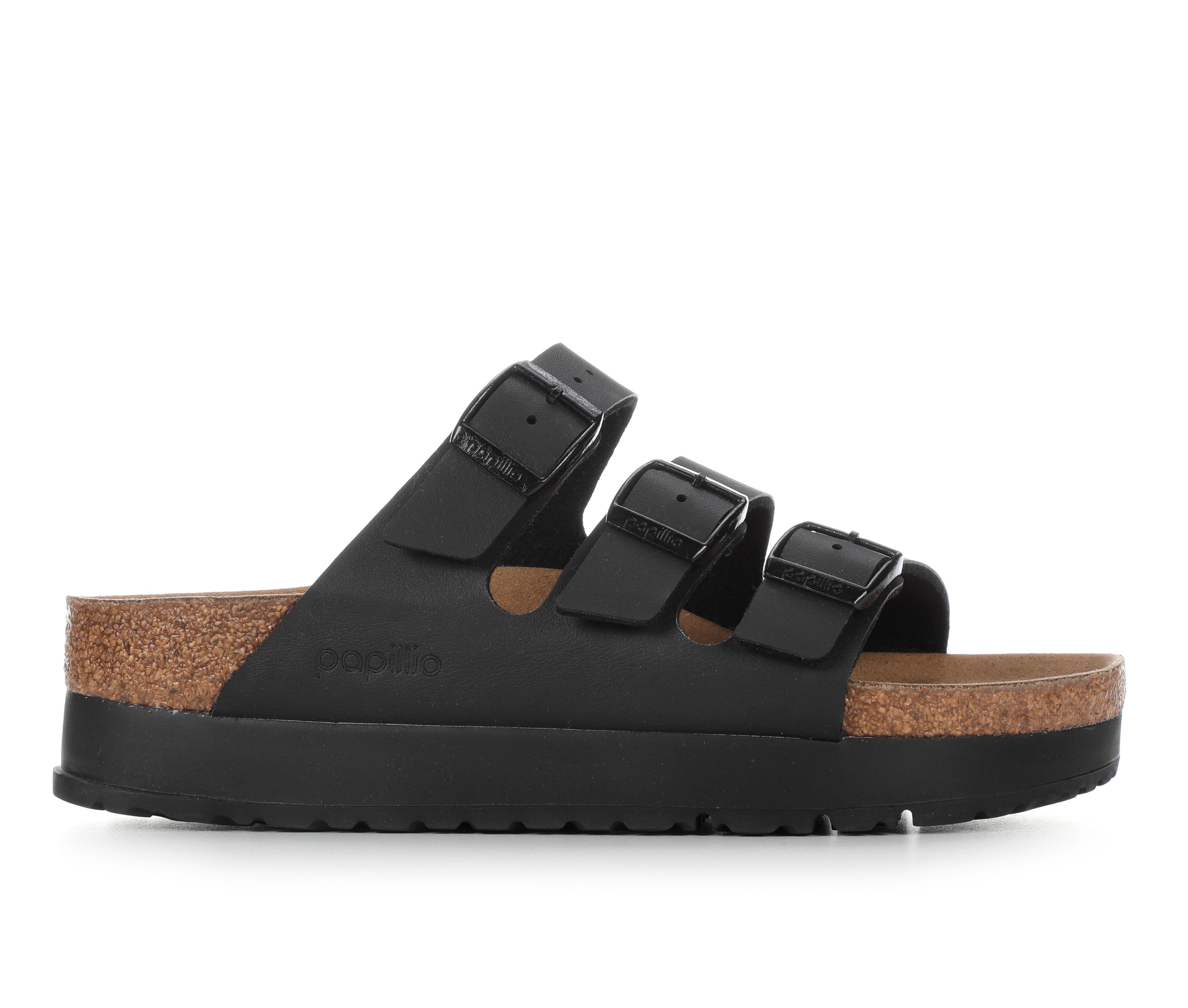 サンダル・ミュール BIRKENSTOCK Women Sandals 1027840BLACK Black Florida Fresh Natural Leather Patent High-Shine Black