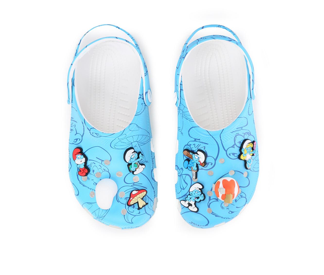 CROCS Blue and White Loafers with Artistic Design Crocs Kids Classic Doodle Print Clog in White | Childsplay  main image 4