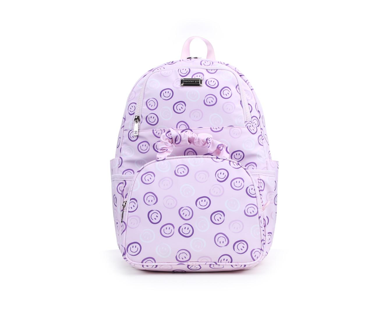 NWT 2pc Madden Girl Heart Backpack and Wristlet Pouch White Pink Purple Hearts Conversation Hearts print mini backpack with | Mercari main image 2