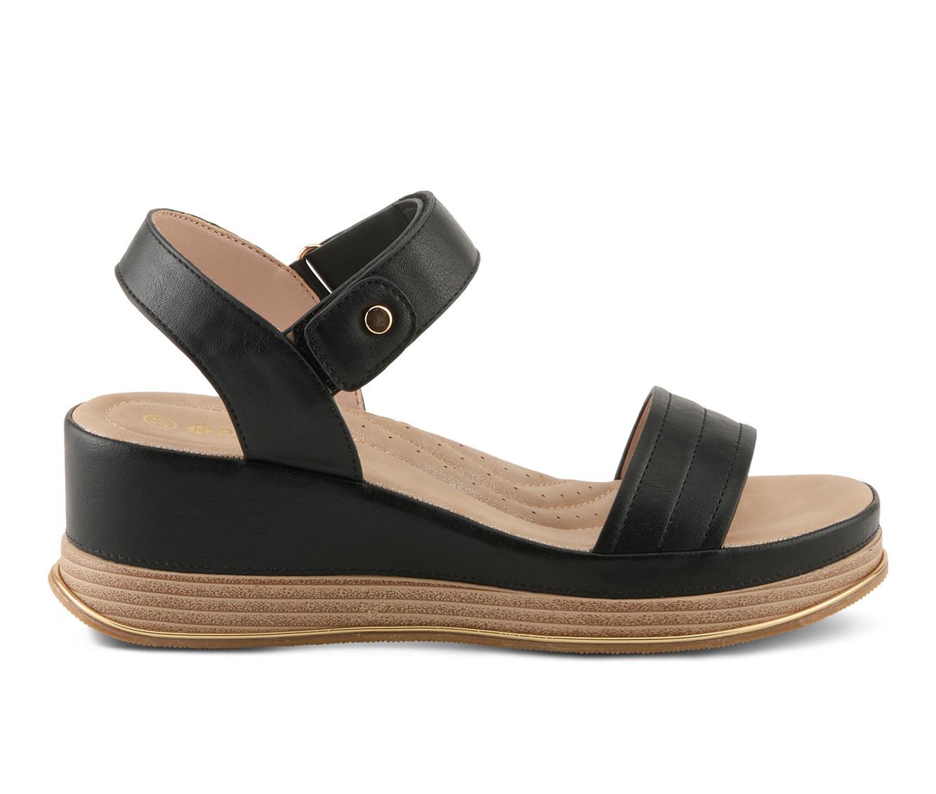 black dress tan wedges Aerosoles Roma Women's Dress Wedge in Black/Black Faux Soft Leather, Size: 7.5, Medium Width