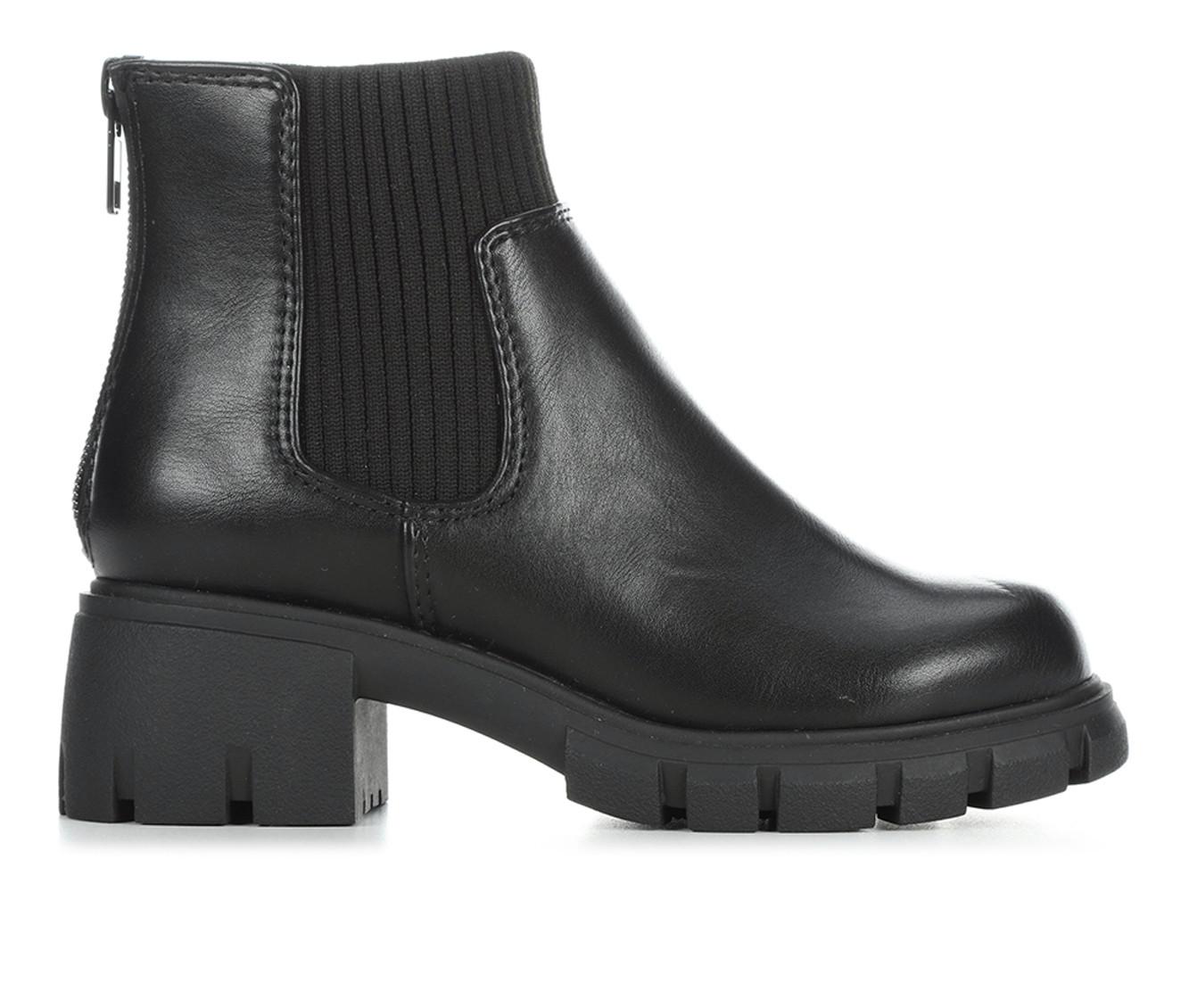 girls black dress boots Little Girls Walker Tall Knee High Zipped Round Toe Riding Dress Boots
