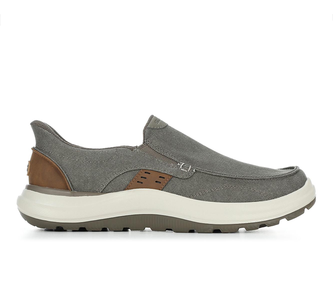Skechers Men\'s Gray Mesh Slip-On Loafers with Brown Accent Amazon.com | Skechers Parson - Ralven with Slip-in  main image 2