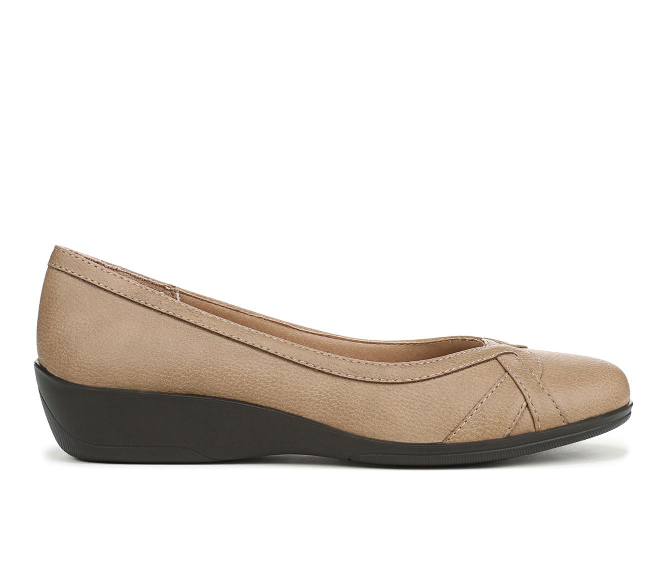LifeStride Scarpe Slip-On Con Zeppa - Piattaforma Classica - Colore Marrone Chiaro - Tomaia In Ecopelle - Active Arch Support - 3