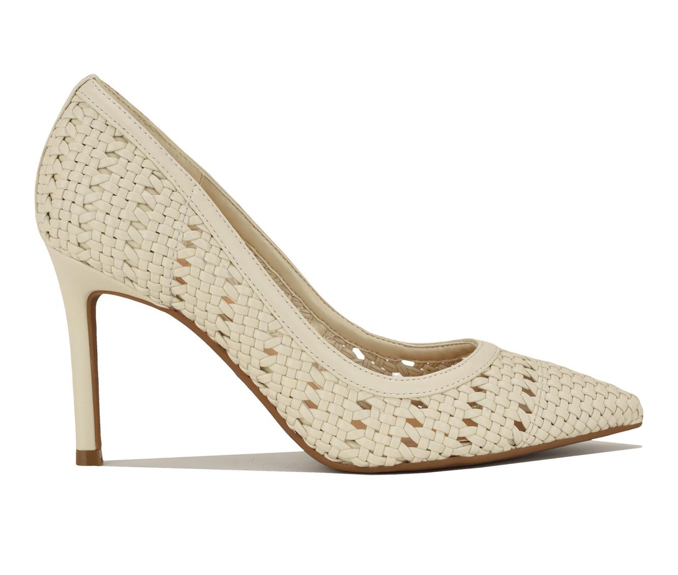 chinese dress ladies Women's Tamant Block Heel Dress Pumps - Light Blue Embossed Croco