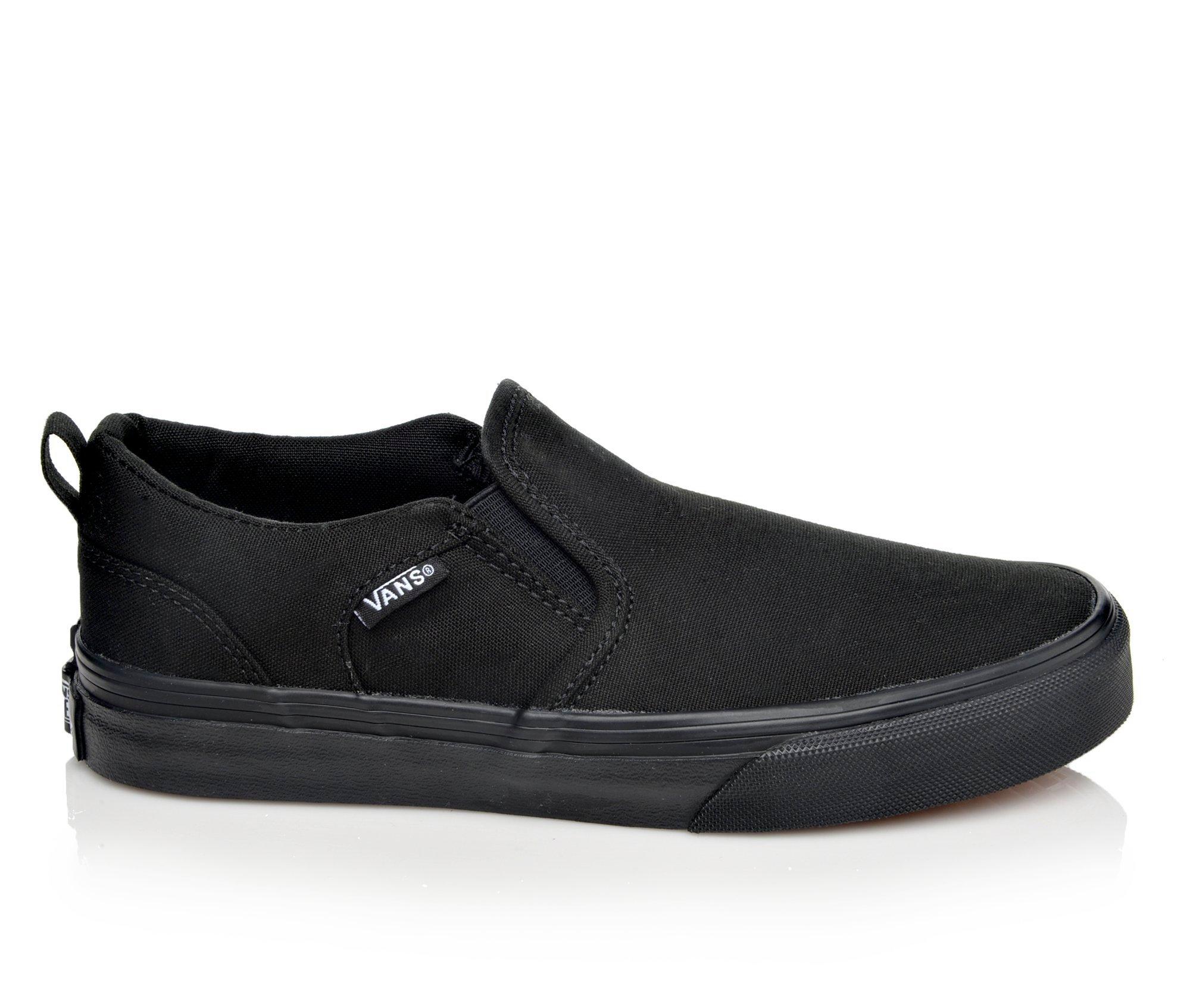 Hot Blue Flame Shoes - Custom Vans Black Slip On Shoes