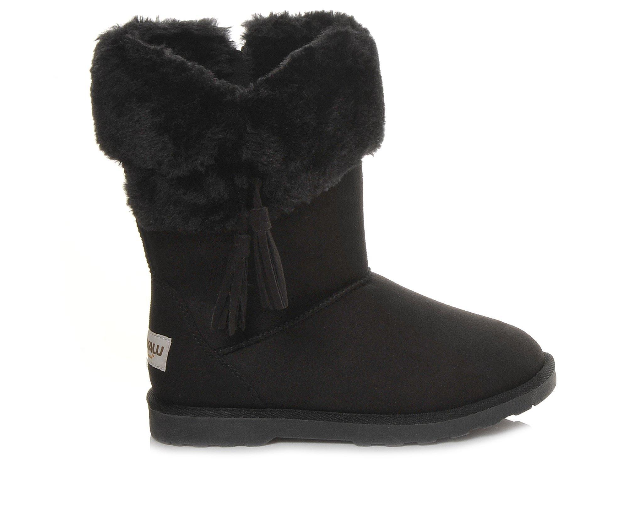 Girls black fuzzy outlet boots