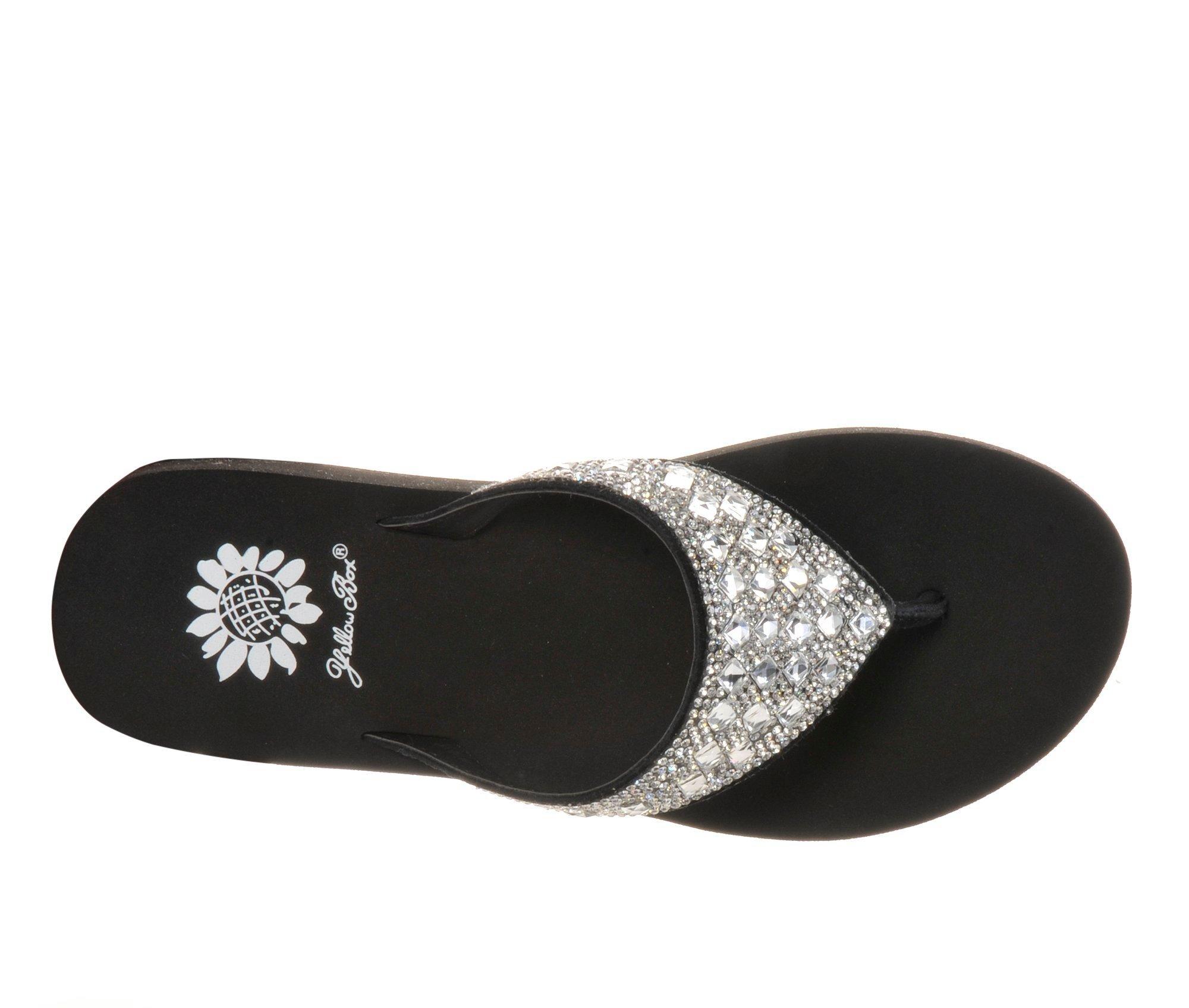 yellow box bow flip flops