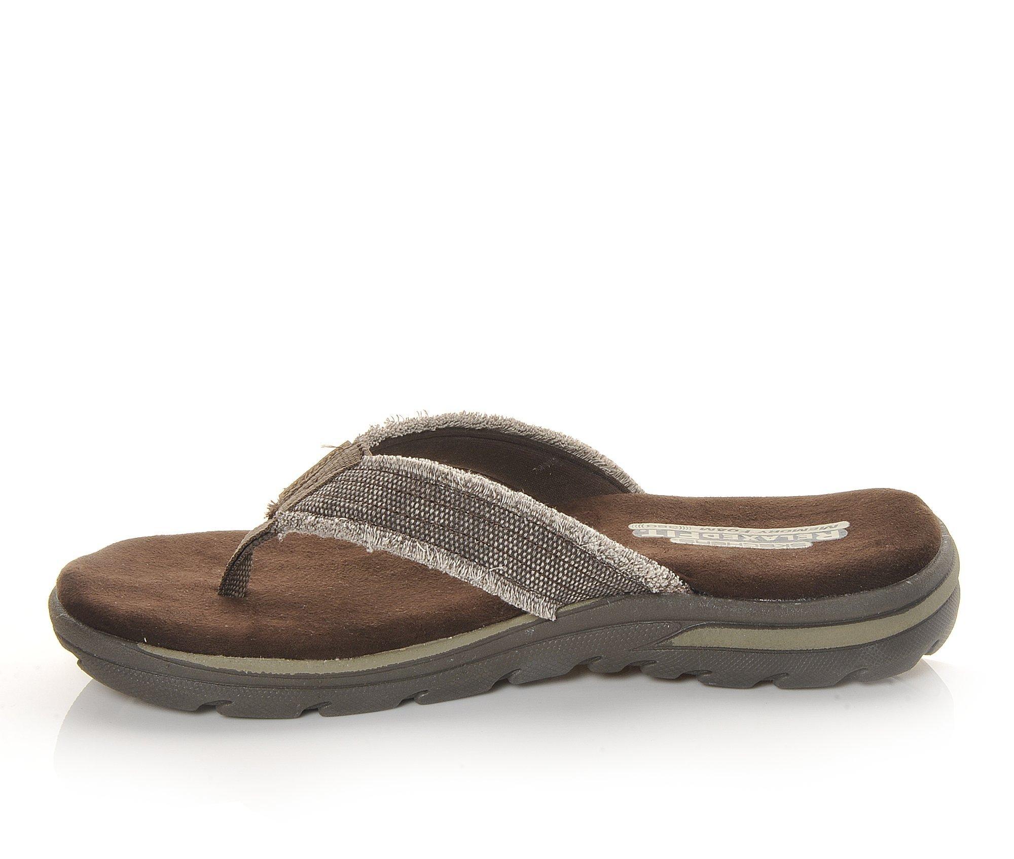 Skechers Mens Relaxed Fit Supreme Bosnia Sandals Flip Flops Memory Foam  Gray 13