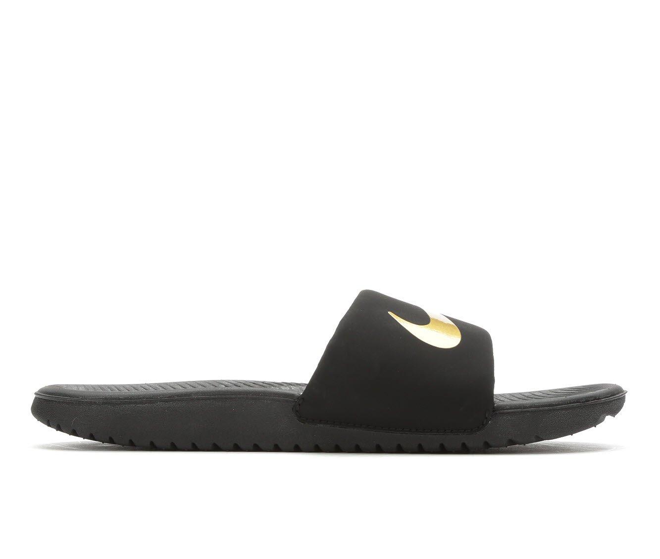 Nike sandals black hot sale and gold