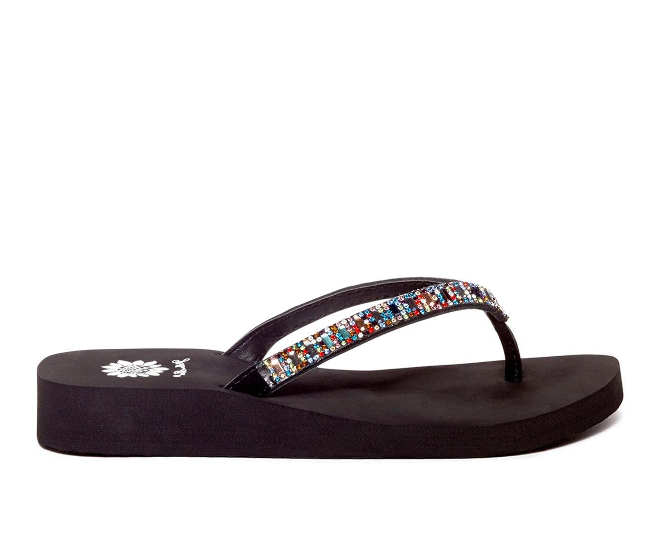 yellow box multicolor flip flops