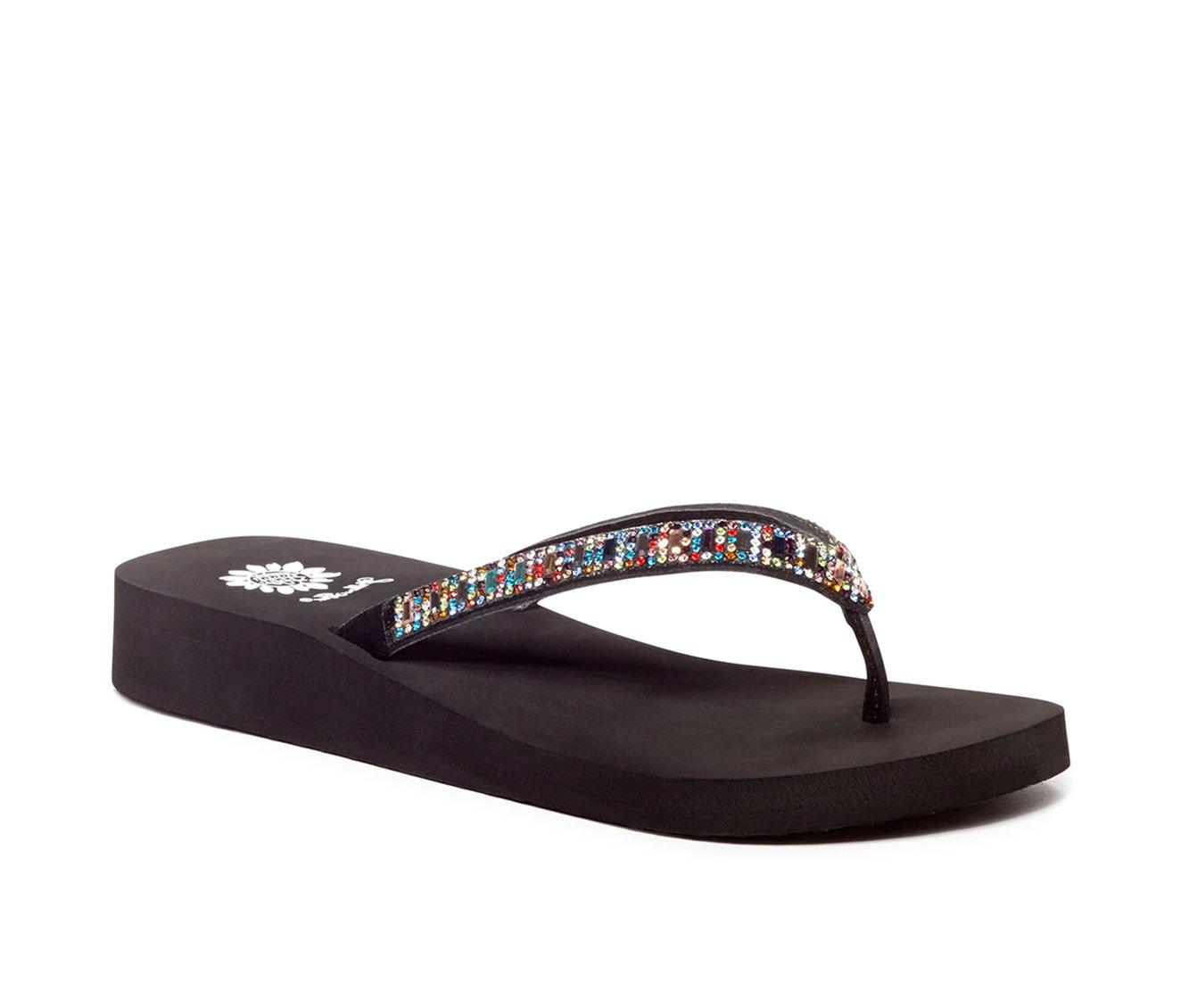 yellow box multicolor flip flops