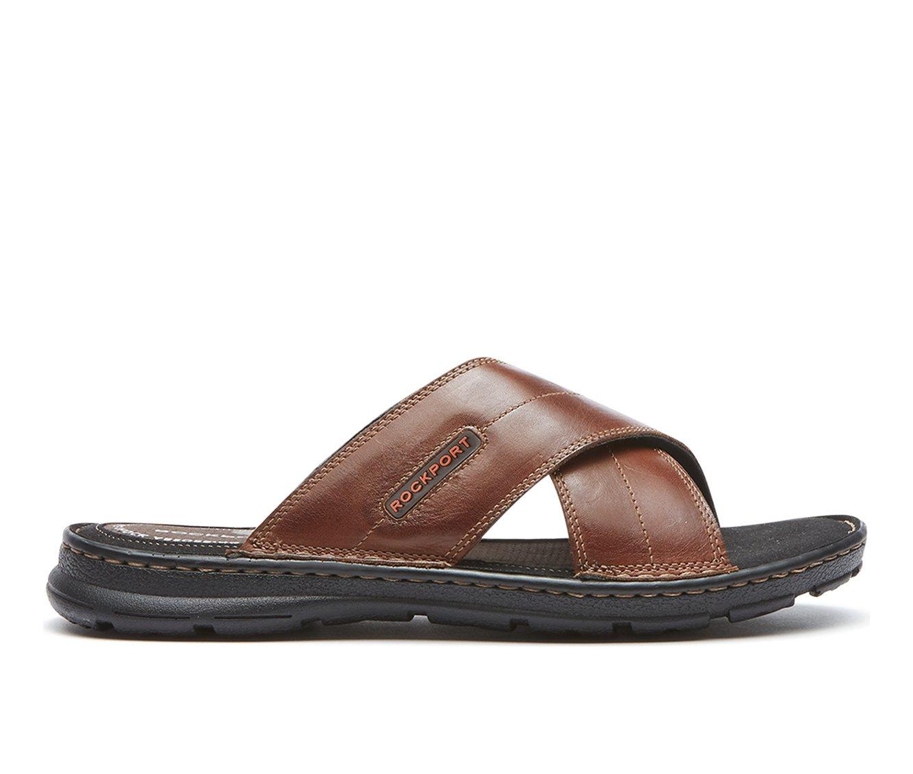 NWT ROCKPORT Mens Brown Darwyn Open Slip On Leather Slide Sandals Shoes 11.5 M Rockport Darwyn QTR Strap Mens sandal H80295 Brown New Size  main image 2