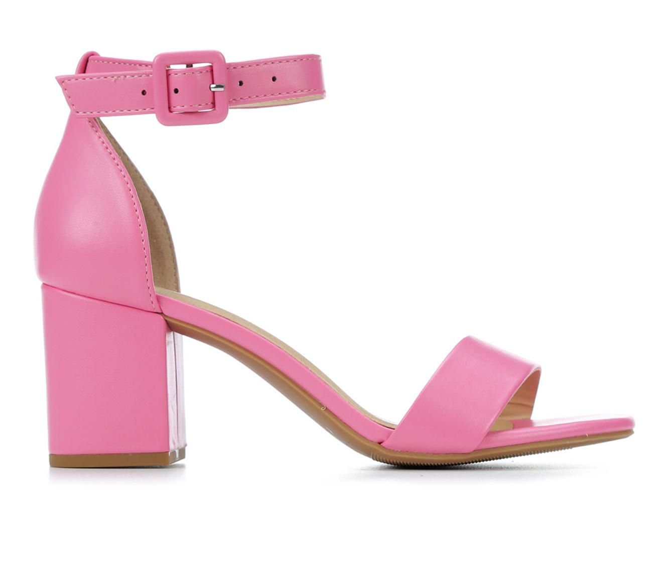 Glamorous Espadrille Wedge Sandals in Hot Pink Micro