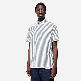 Beams Plus Button Down Popover Short Sleeve Shirt