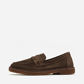 Drakes Tobacco Suede Penny Loafer