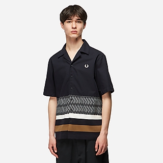 Fred Perry Knitted Panel Revere Collar Shirt