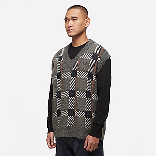 Fred Perry Glitch Tartan Knitted Tank