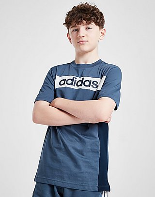 adidas Linear Logo Colour Block T-Shirt Junior