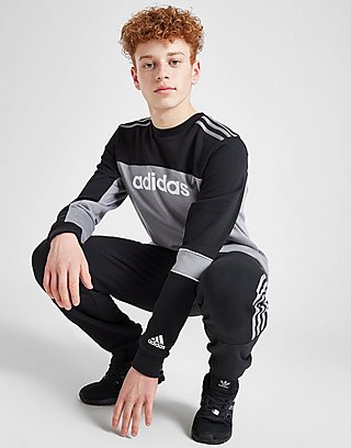 adidas Colour Block Crew Fleece Tracksuit Junior