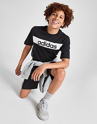 adidas Linear Logo Colour Block T-Shirt Junior