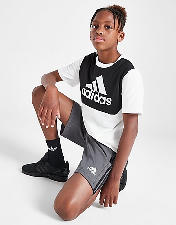 adidas Colour Block Logo T-Shirt/Shorts Set Junior