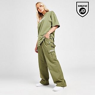 JWZUY Womens Cargo Hiking Pants with Belt Outdoor Athletic Travel Pants  Casual Loose Straight Pants with Multi Pockets Army Green M