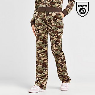 JUICY COUTURE Diamante Velour Camo Track Pants