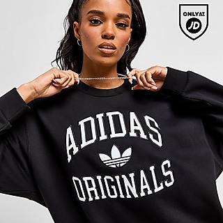 Adidas Originals - Sweat Crewneck Crop Femme A Bandes HN8317 Blanc 