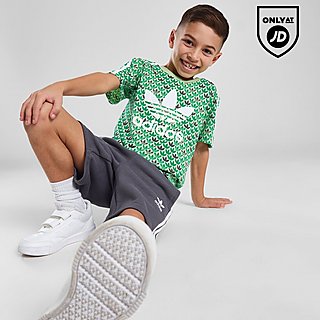 adidas Originals Monogram Print T-Shirt/Shorts Set Children