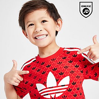 adidas Originals Monogram Print T-Shirt/Shorts Set Children