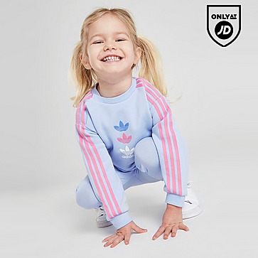 adidas Originals Girls' Repeat Trefoil Crew/Leggings Set Infant