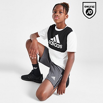 adidas Colour Block Logo T-Shirt/Shorts Set Junior