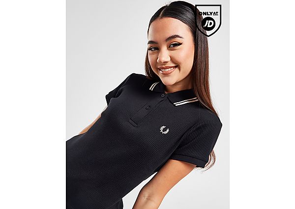 Fred Perry Short Sleeve Polo Shirt Dames Black- Dames