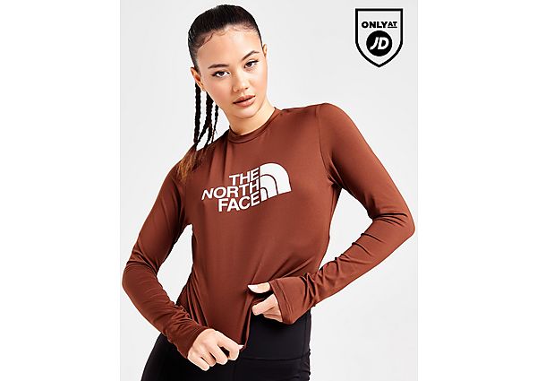 The North Face Dome Slim Long Sleeve T-Shirt Brown- Dames