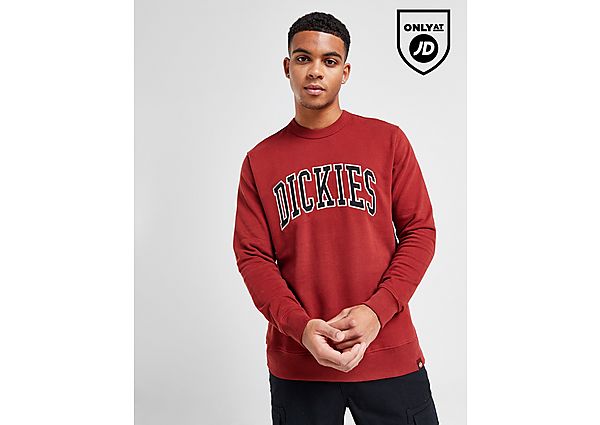 Dickies Aitkin Varsity Large Logo Sweatshirt Red- Heren