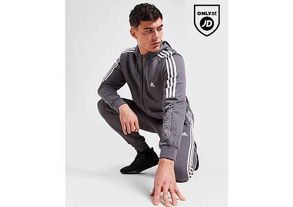 Adidas Badge of Sport Linear Tracksuit Grey- Heren