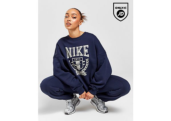 Nike Varsity Oversized Crew Sweatshirt - Damen, Obsidian