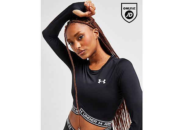 Under Armour Crossover Long Sleeve Crop Top Black- Dames