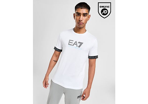Emporio Armani EA7 Visibility Logo Tape T-Shirt White- Heren