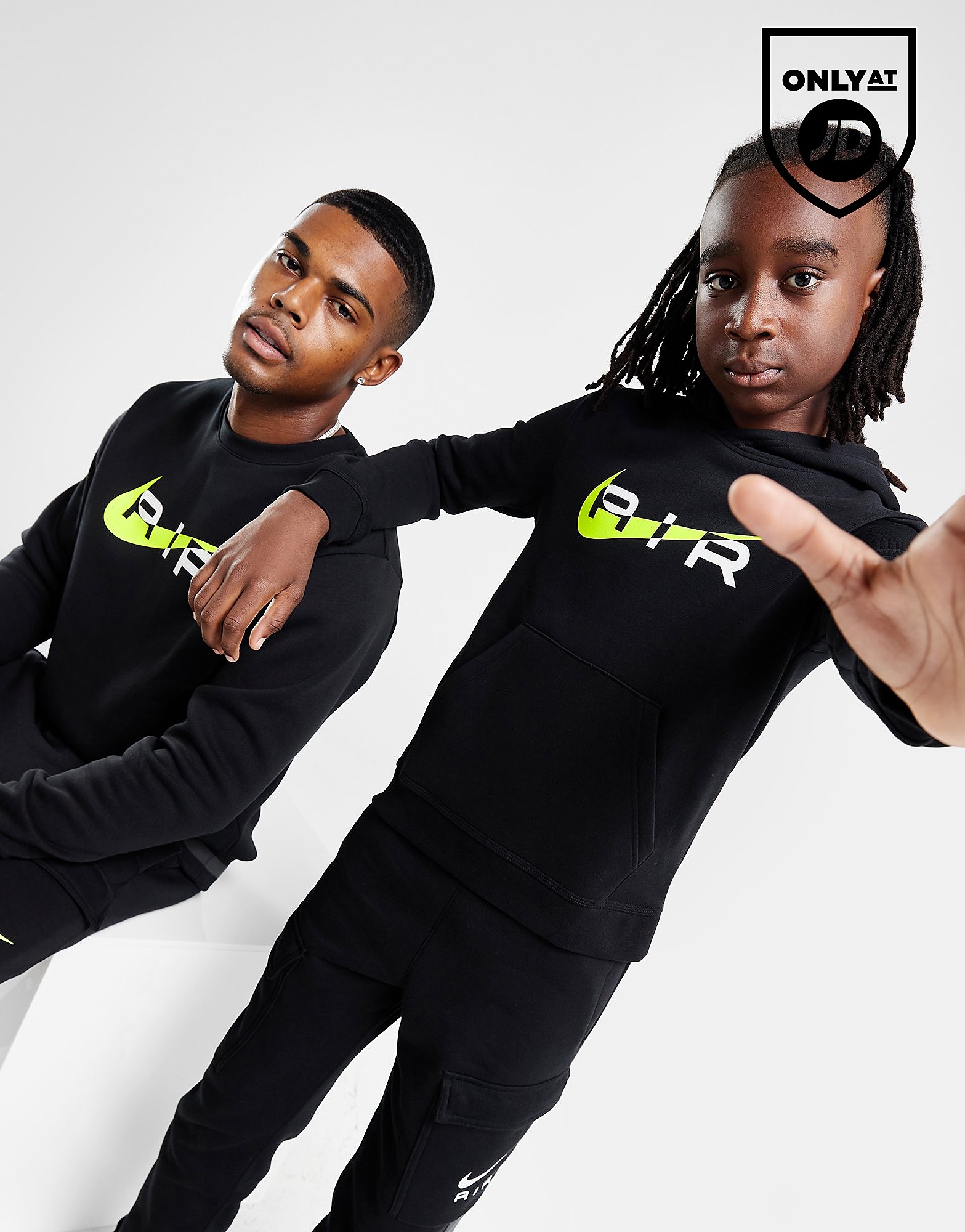 Nike Hoodie Air Swoosh Fleece Júnior - Black/Volt, Black/Volt