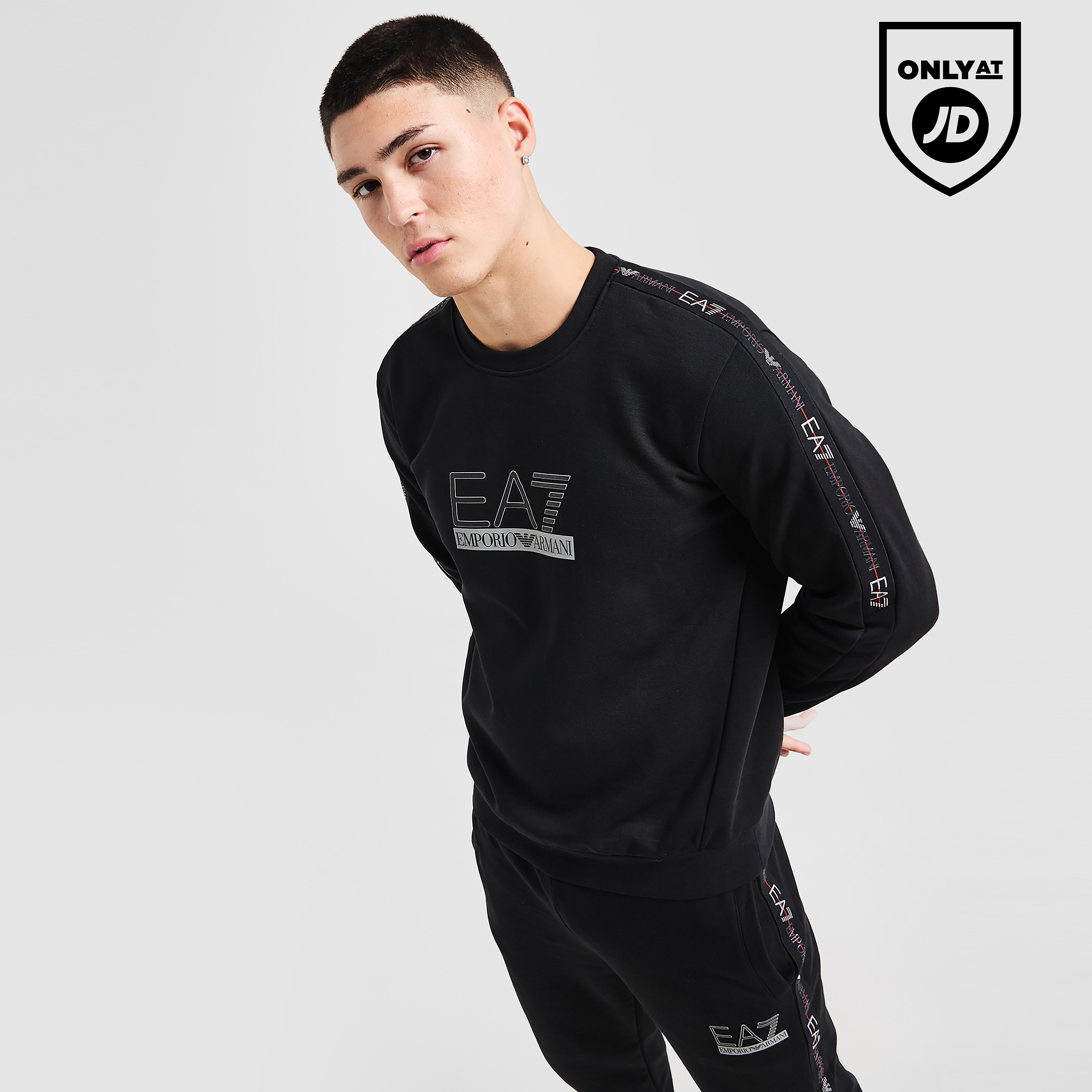 EA7 Emporio Armani Tape Large Logo Crew Sweatshirt